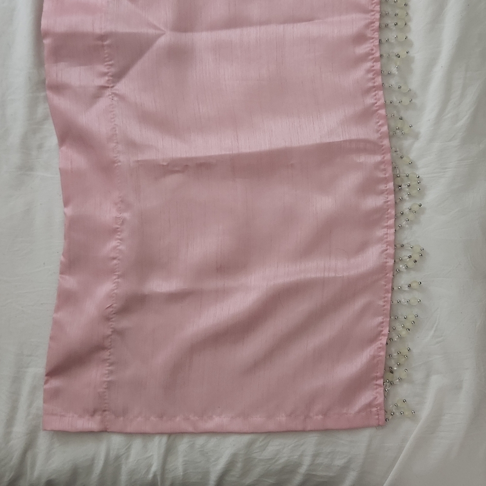 4 Pink valences with beading